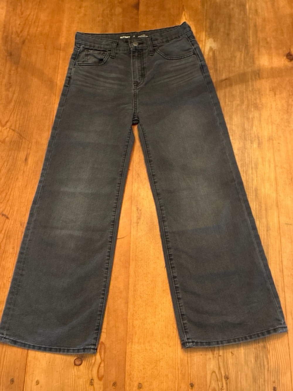 Old Navy High Rise Baggy Wide Leg Black Jeans Size S Petite 26 Women's
